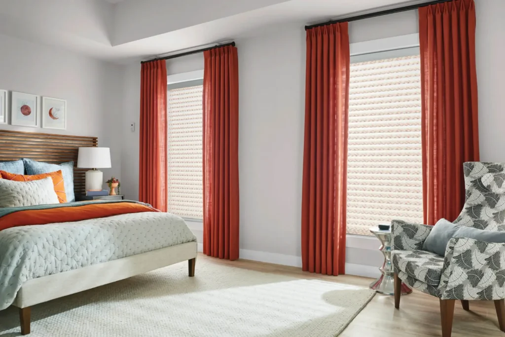 Graber Sheer Shades with Room Darkening Drapes