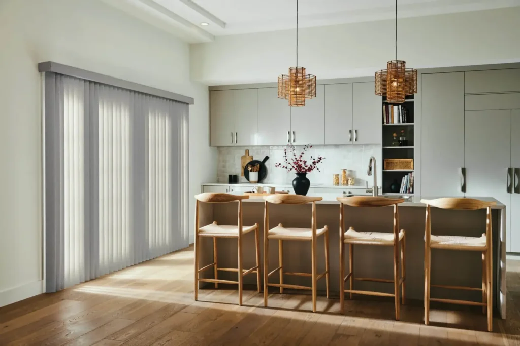 Graber Vertical Blinds in Kitchen Sliding Door