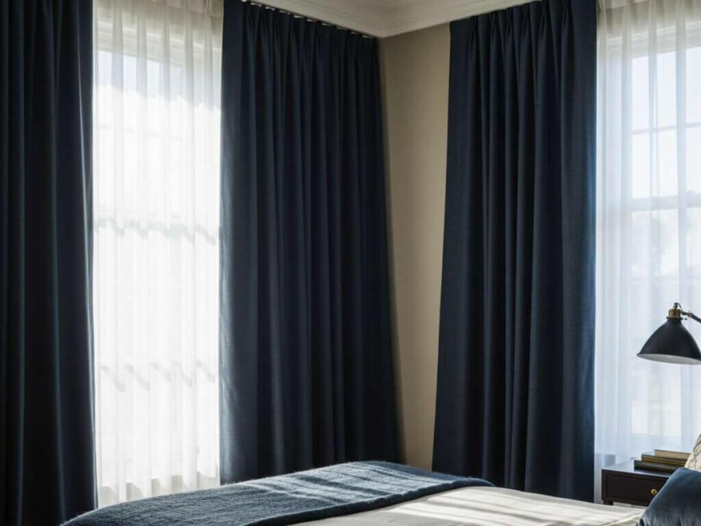 Layered drapery combines the beauty of decorative panels with the practicality of functional liners. The outer layer brings softness and elegance to your modern bedroom, while the inner liner enhances light control, privacy, and noise reduction.