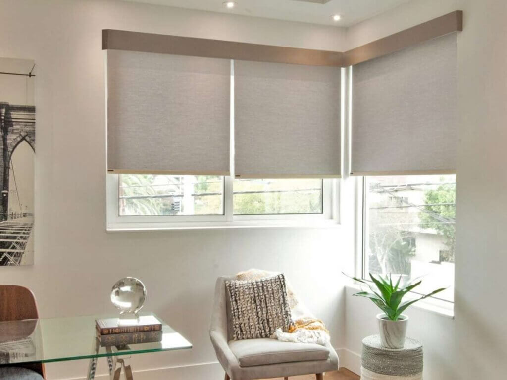 norman shades in an office